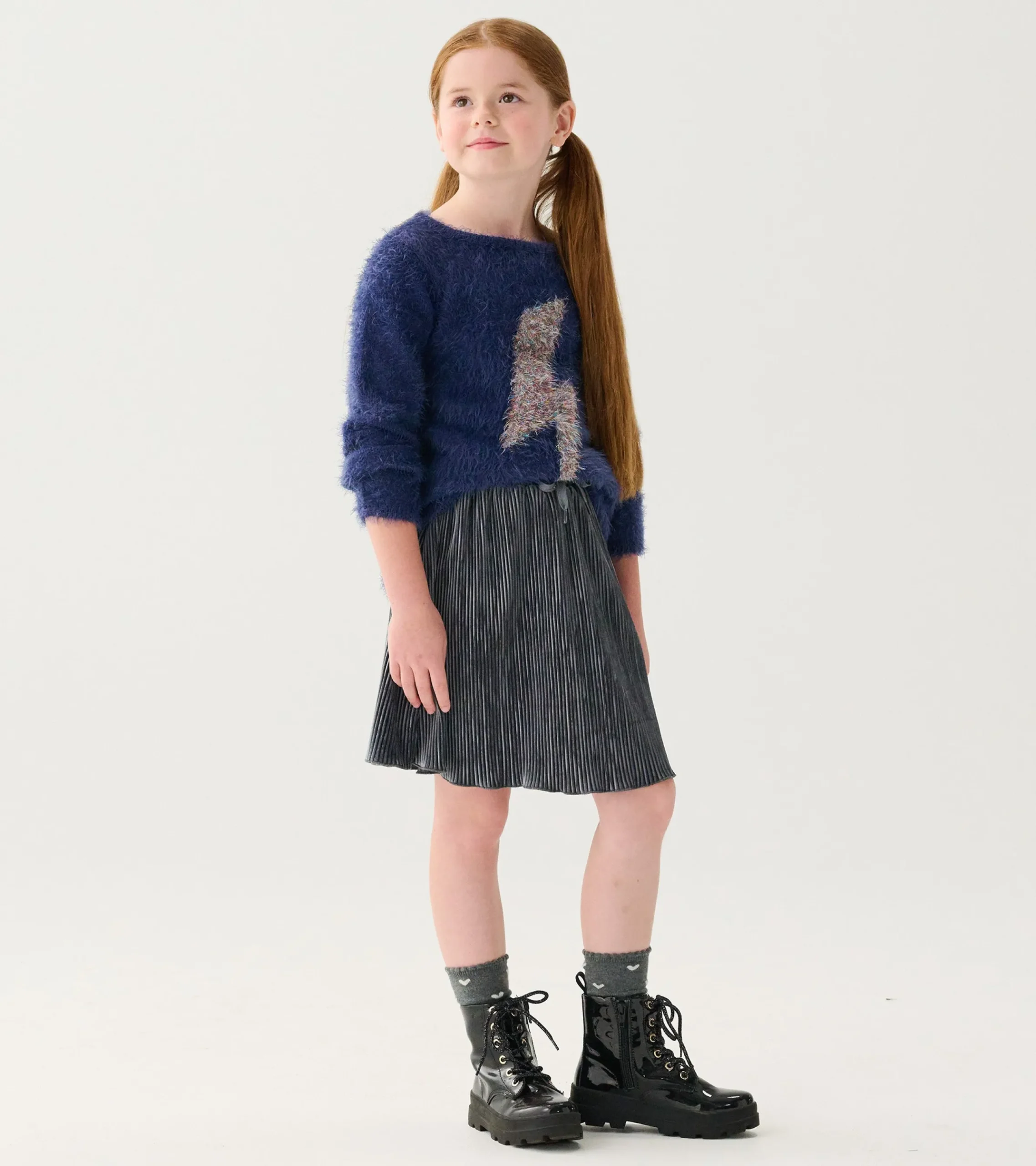 Online Hatley Girls Silver Shine Pleated Velour Skirt