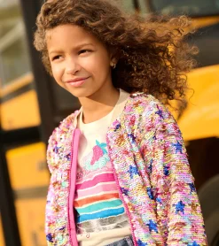 Outlet Hatley Girls Star Party Sequined Bomber Jacket