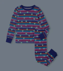 Hatley Girls Stripes & Hearts Pajama Set