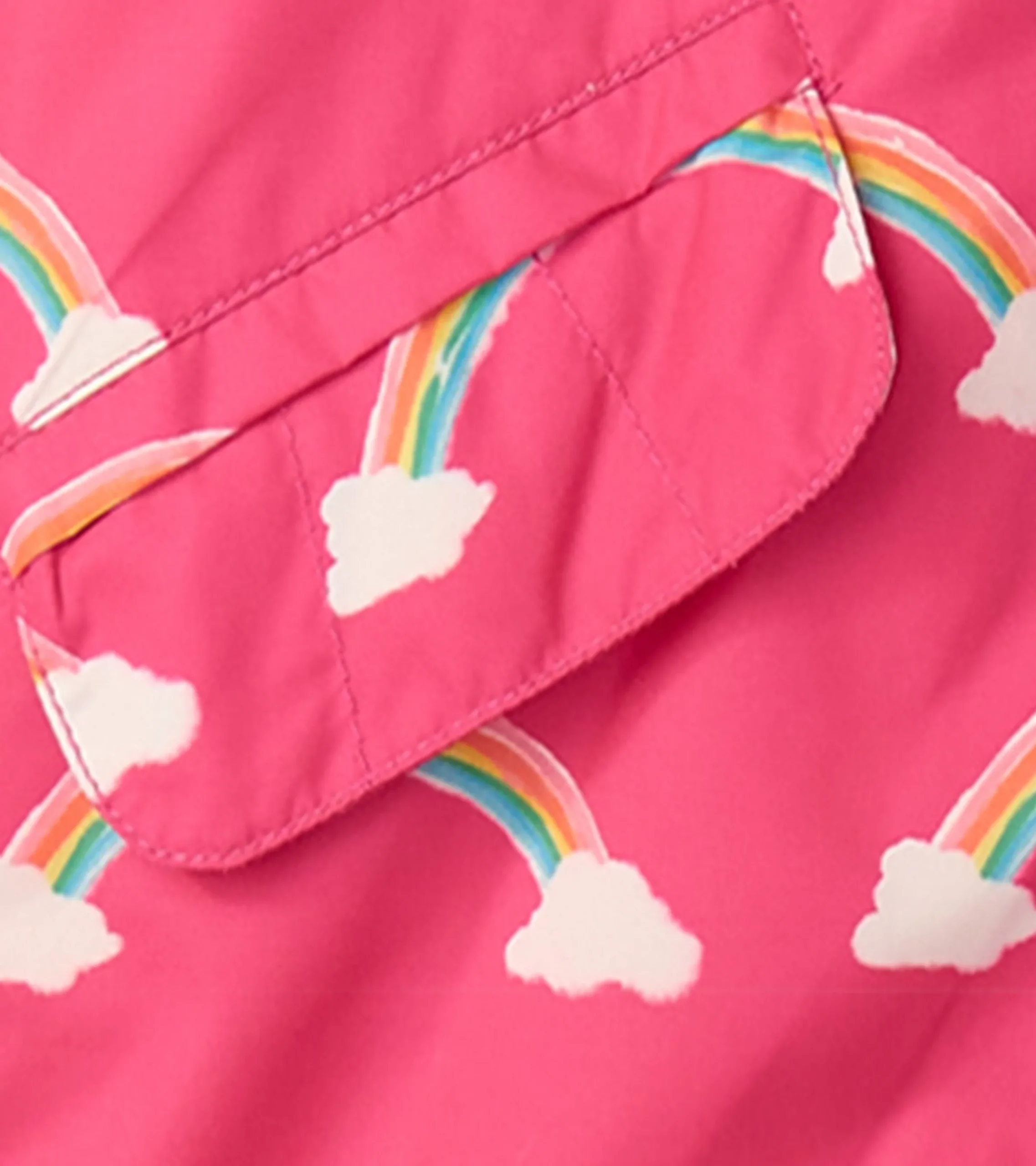 New Hatley Girls Summer Rainbow Zip-Up Lightweight Rain Jacket