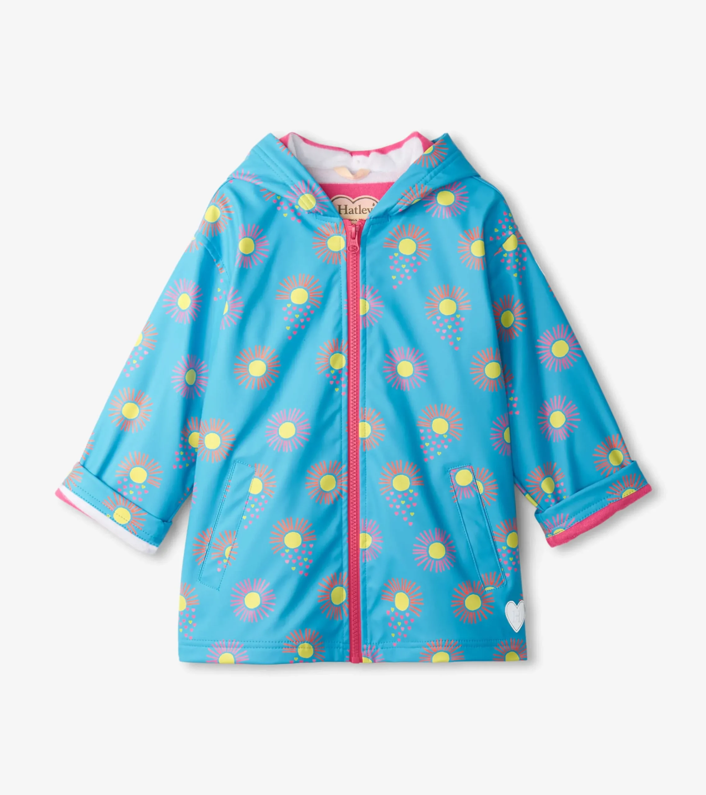 Hatley Girls Sunrays Zip-Up Rain Jacket