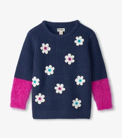 Best Hatley Girls Throwback Flowers Fluffy Sleeve Sweater Tunic