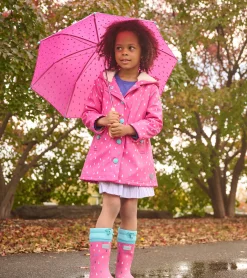 Outlet Hatley Girls Tiny Dots Sherpa Lined Button-Up Rain Jacket
