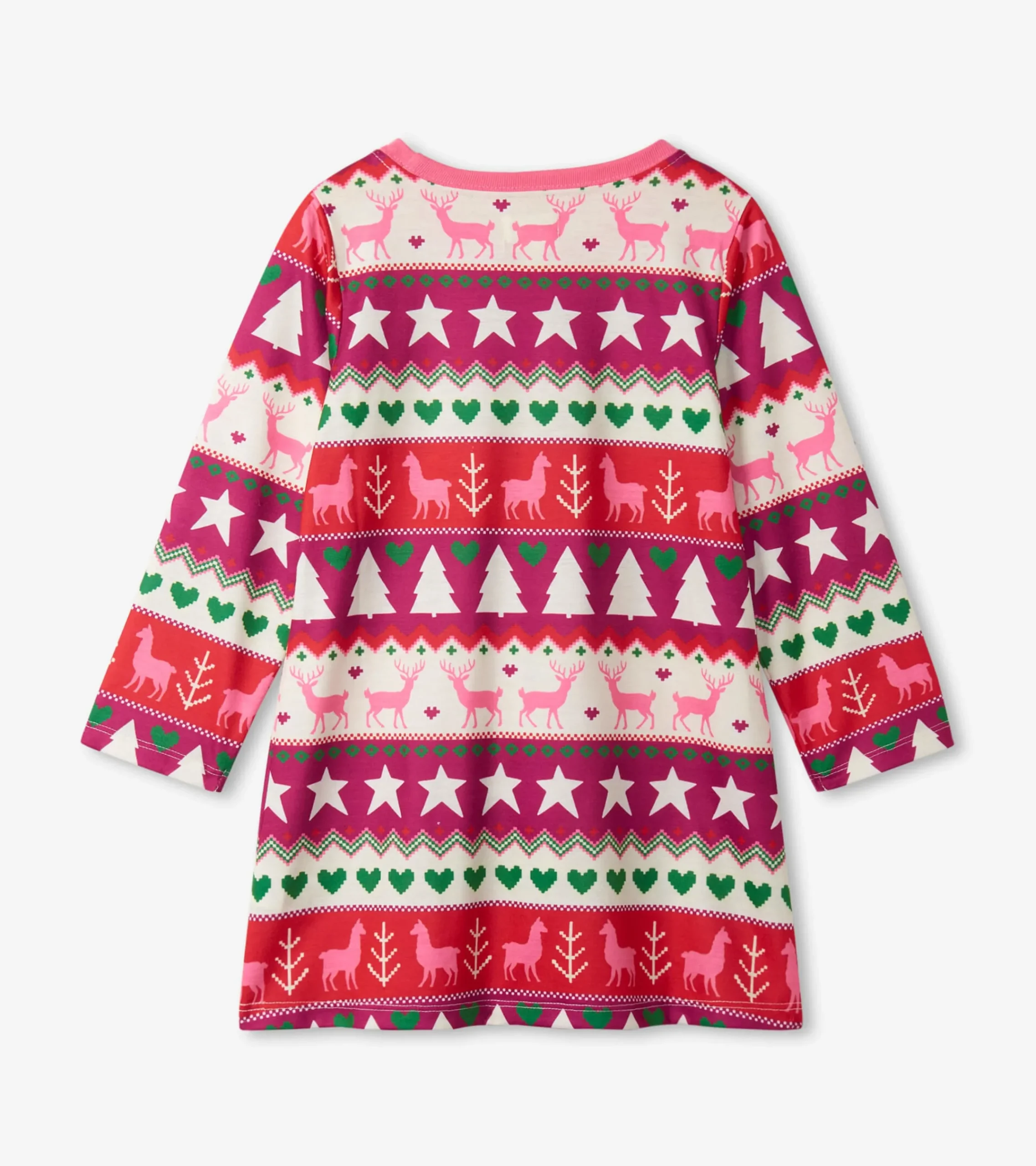 Hatley Holiday Fair Isle Long Sleeve Girls Nightgown