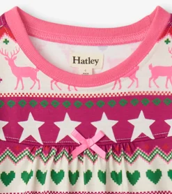 Hatley Holiday Fair Isle Long Sleeve Girls Nightgown