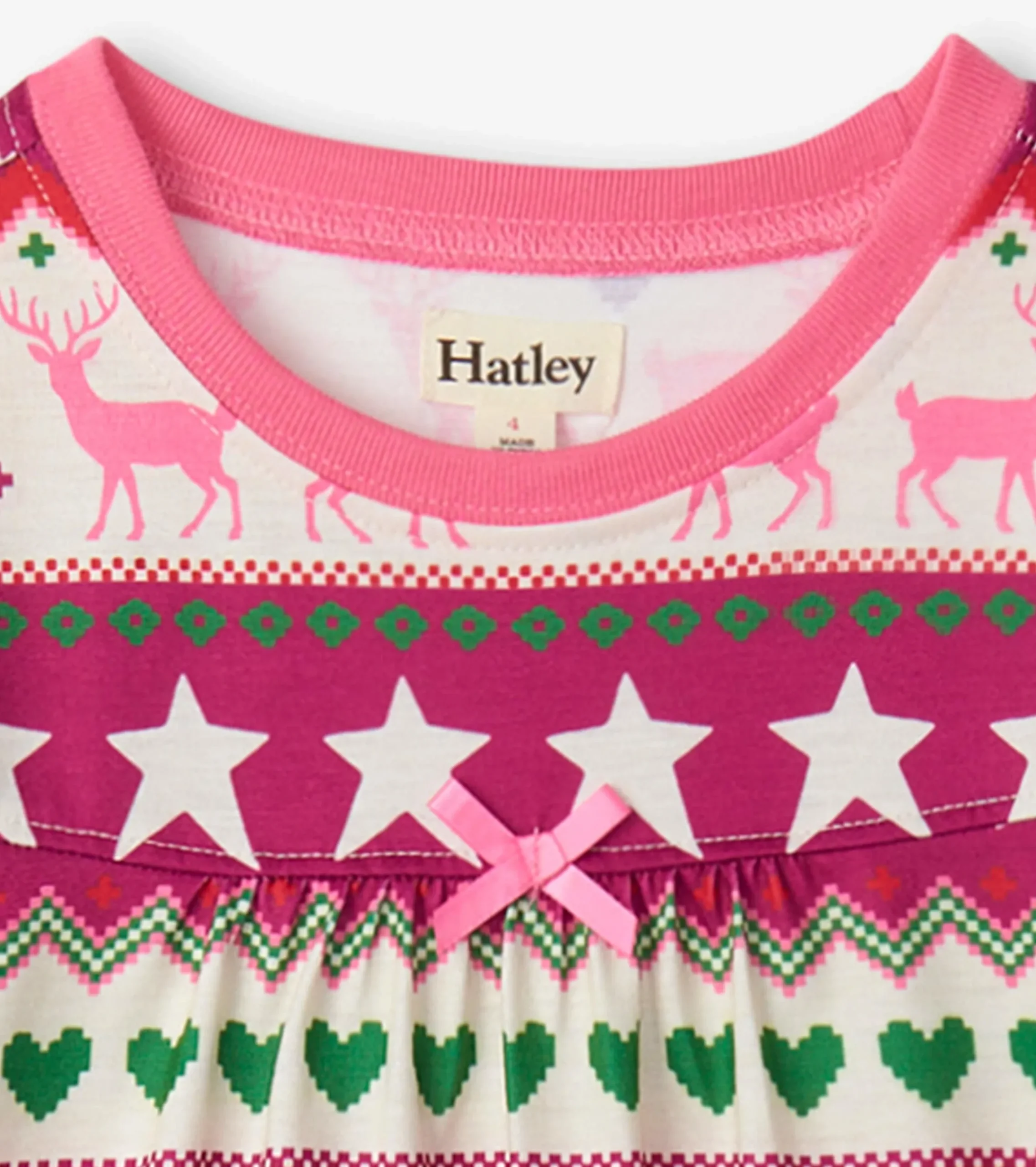 Hatley Holiday Fair Isle Long Sleeve Girls Nightgown