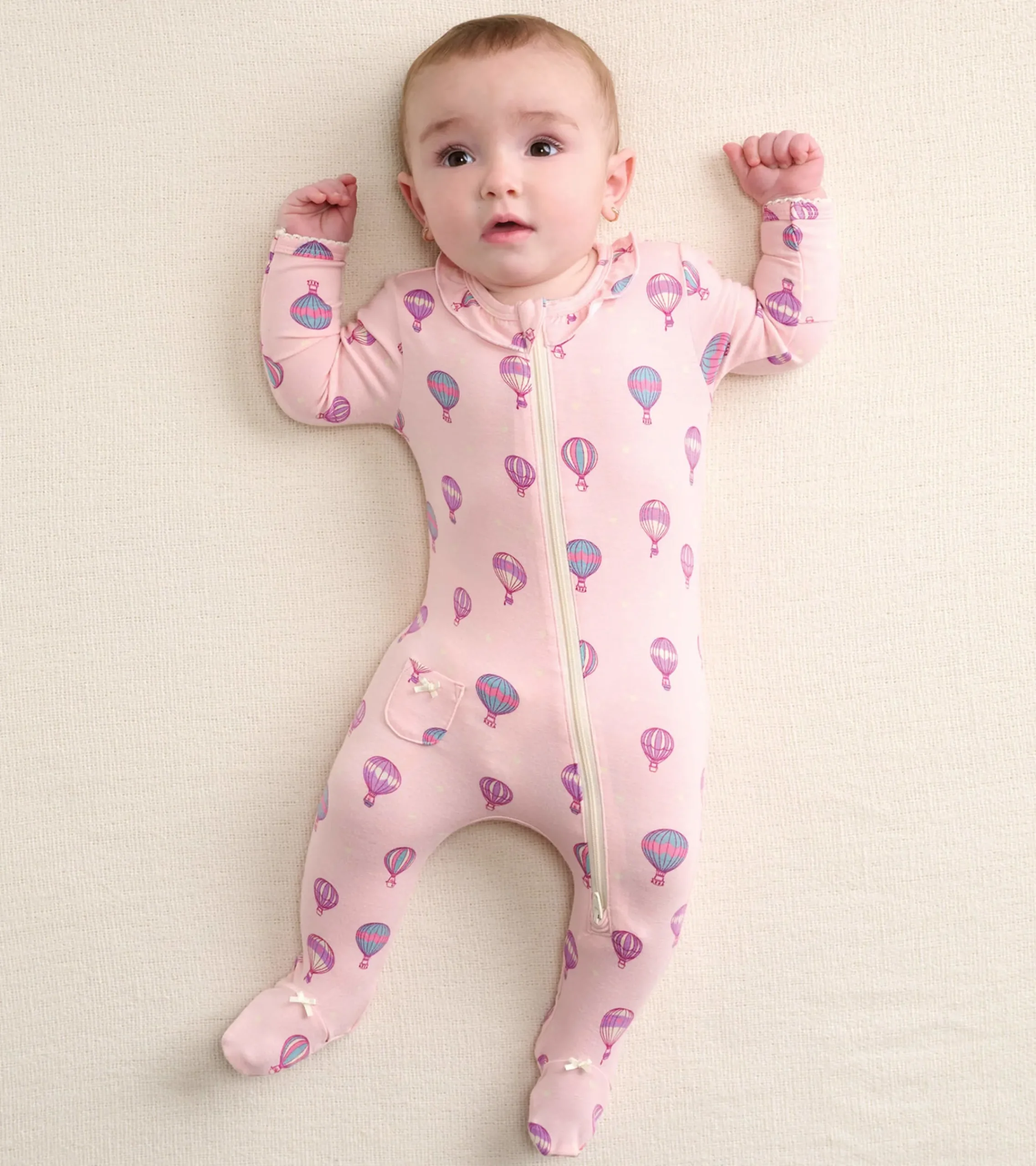 Outlet Hatley Hot Air Balloons Newborn Ruffle Footed Sleeper