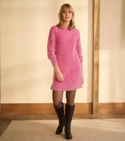 Online Hatley Juliet Cable Knit Dress - Raspberry Pink