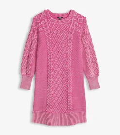 Online Hatley Juliet Cable Knit Dress - Raspberry Pink