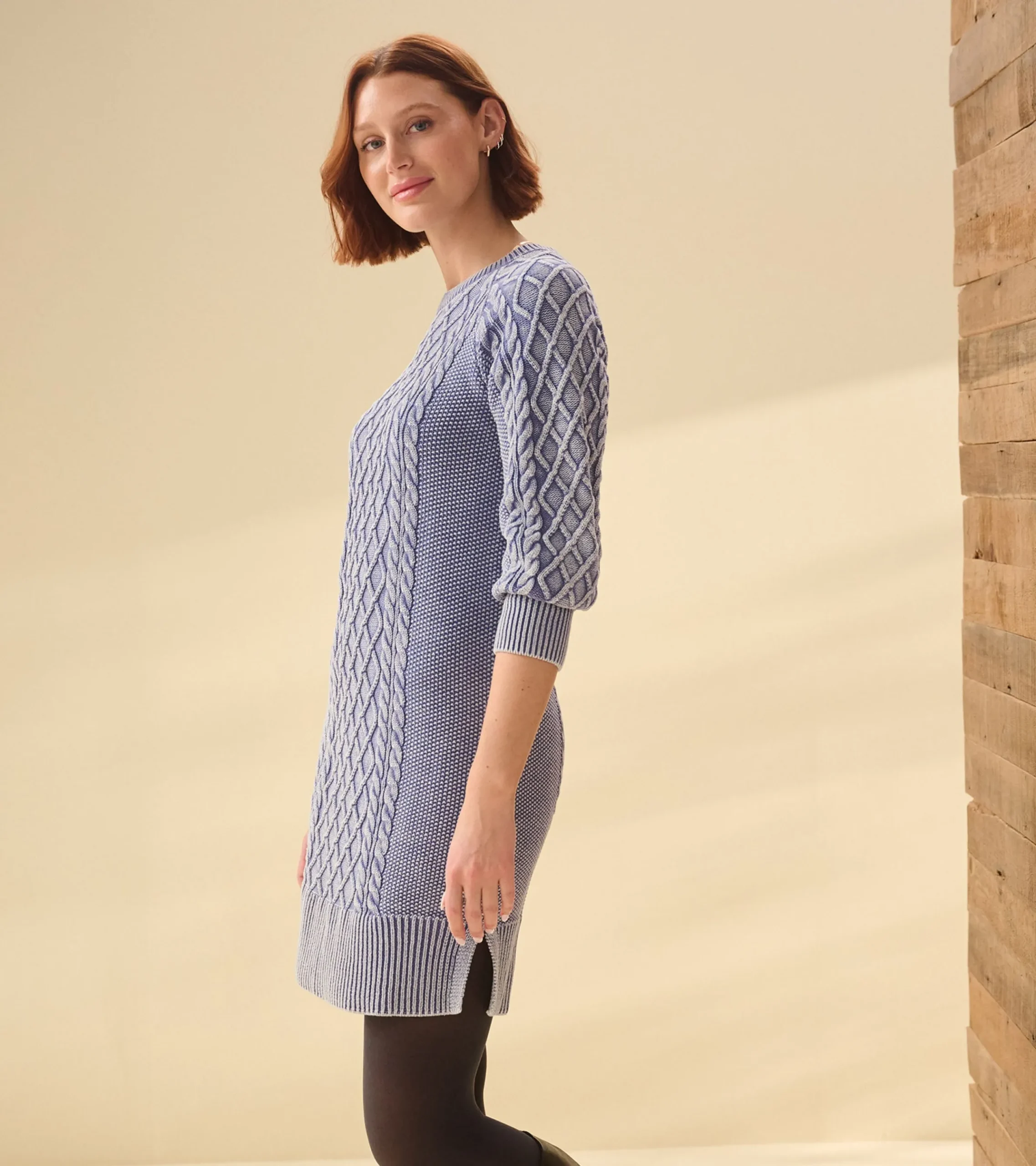 Best Hatley Juliet Cable Knit Dress - Bleached Denim