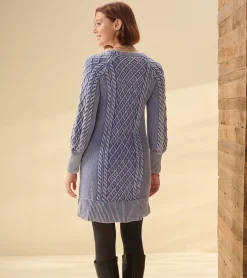 Best Hatley Juliet Cable Knit Dress - Bleached Denim