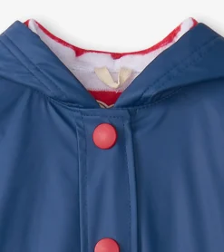 Clearance Hatley Kids Navy & Red Button-Up Rain Jacket