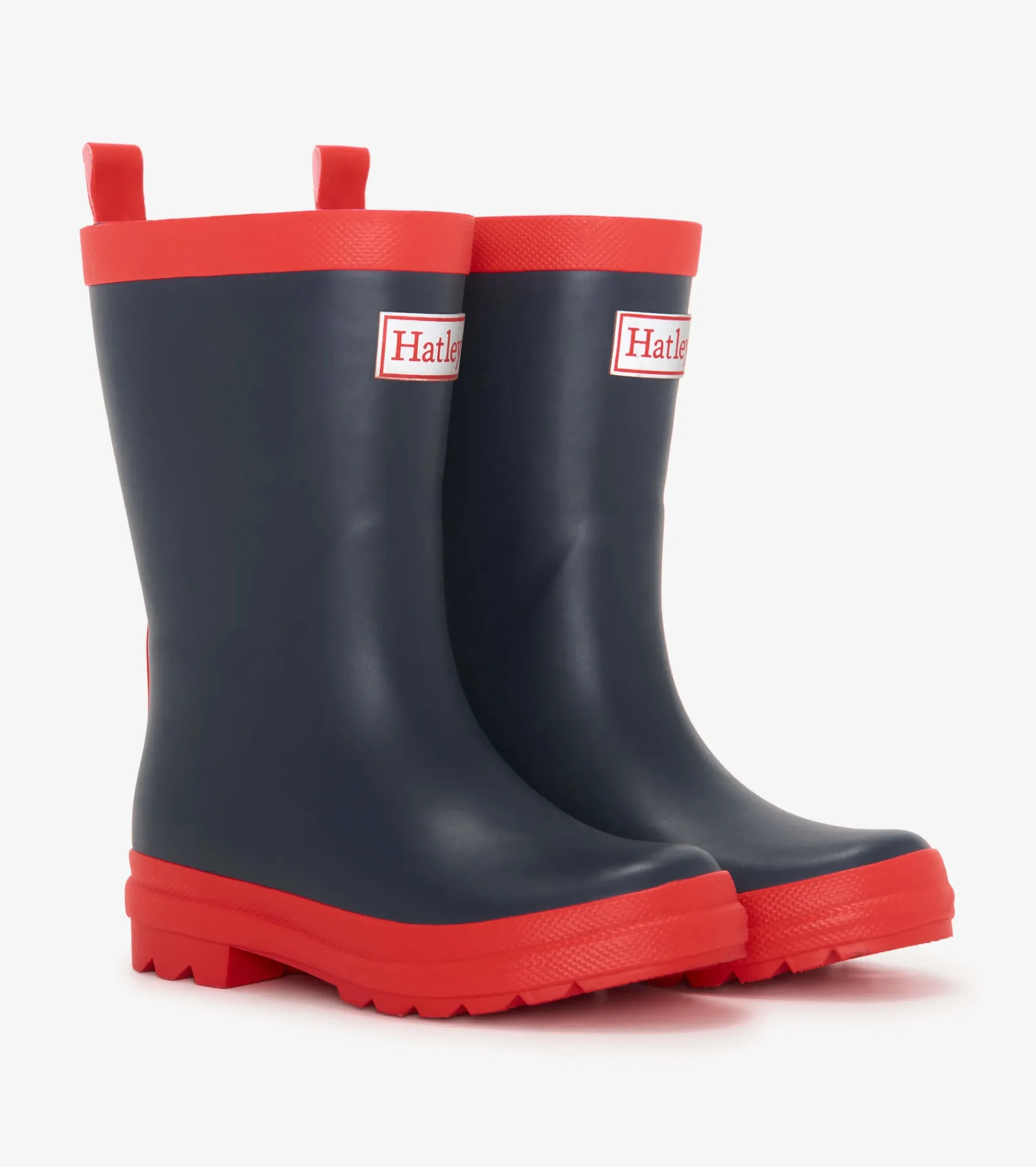 Hatley Kids Navy & Red Matte Rain Boots