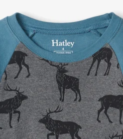 Online Hatley Magestic Elks Raglan Kids Organic Cotton Pajama Set