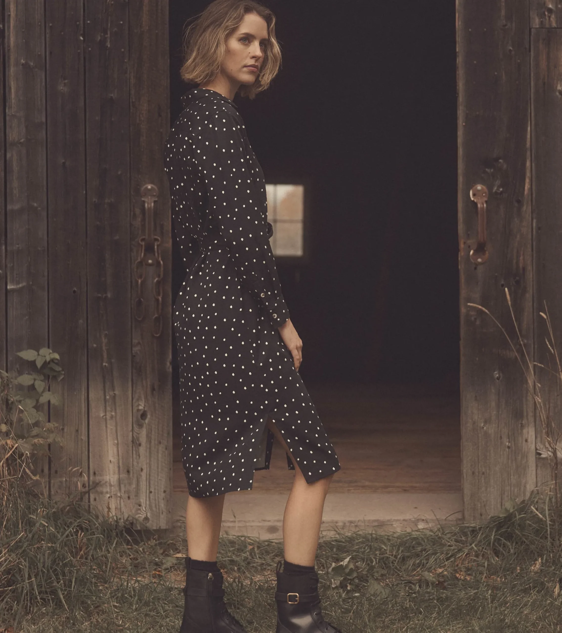Discount Hatley Midi Shirt Dress - Classic Spots