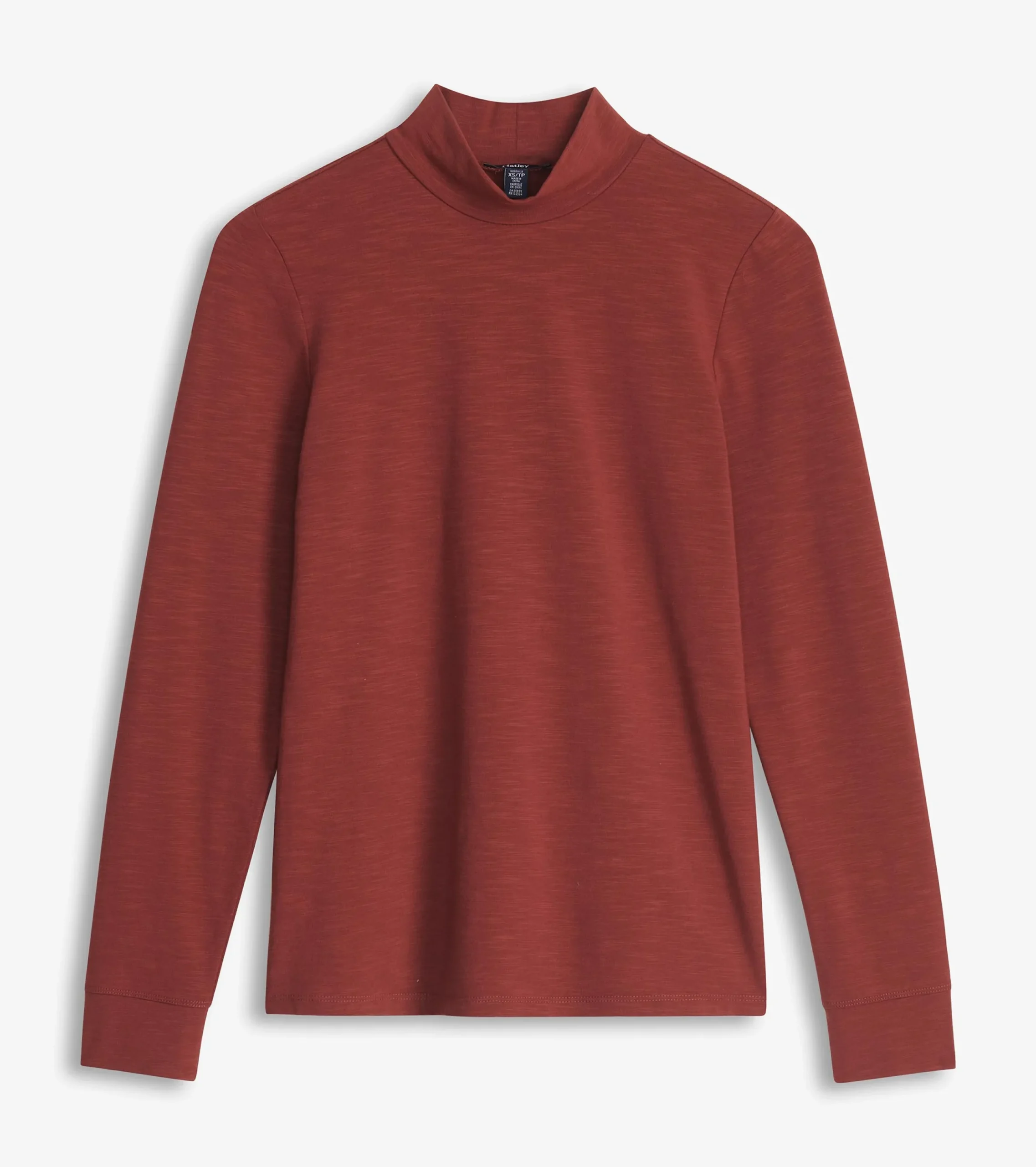 New Hatley Mock Neck Top - Russet Brown