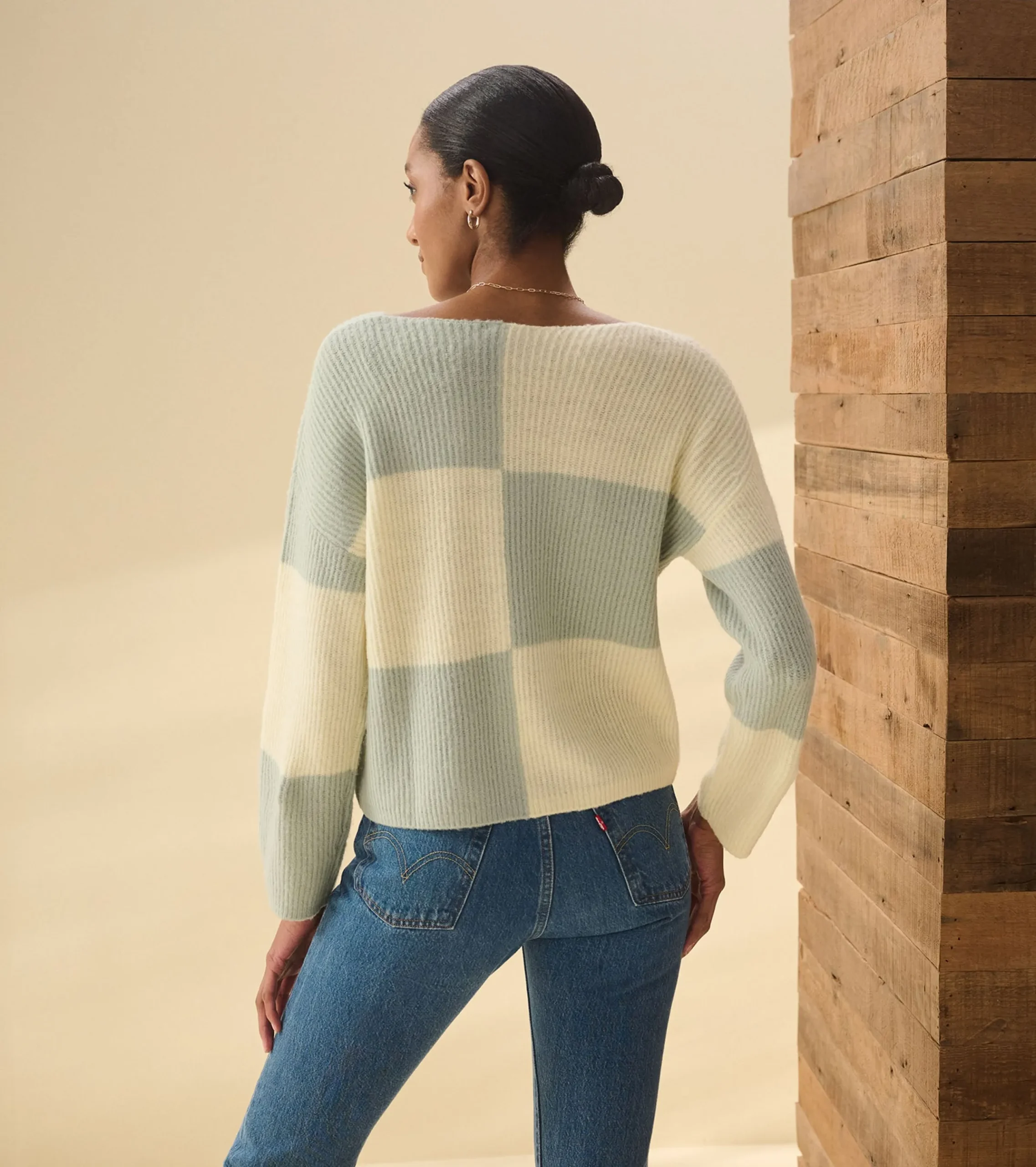 Hot Hatley Monroe Sweater - Sage Green Blocks