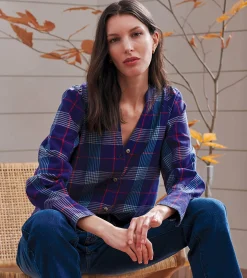 Best Hatley Olivia Blouse - Patriot Blue Plaid