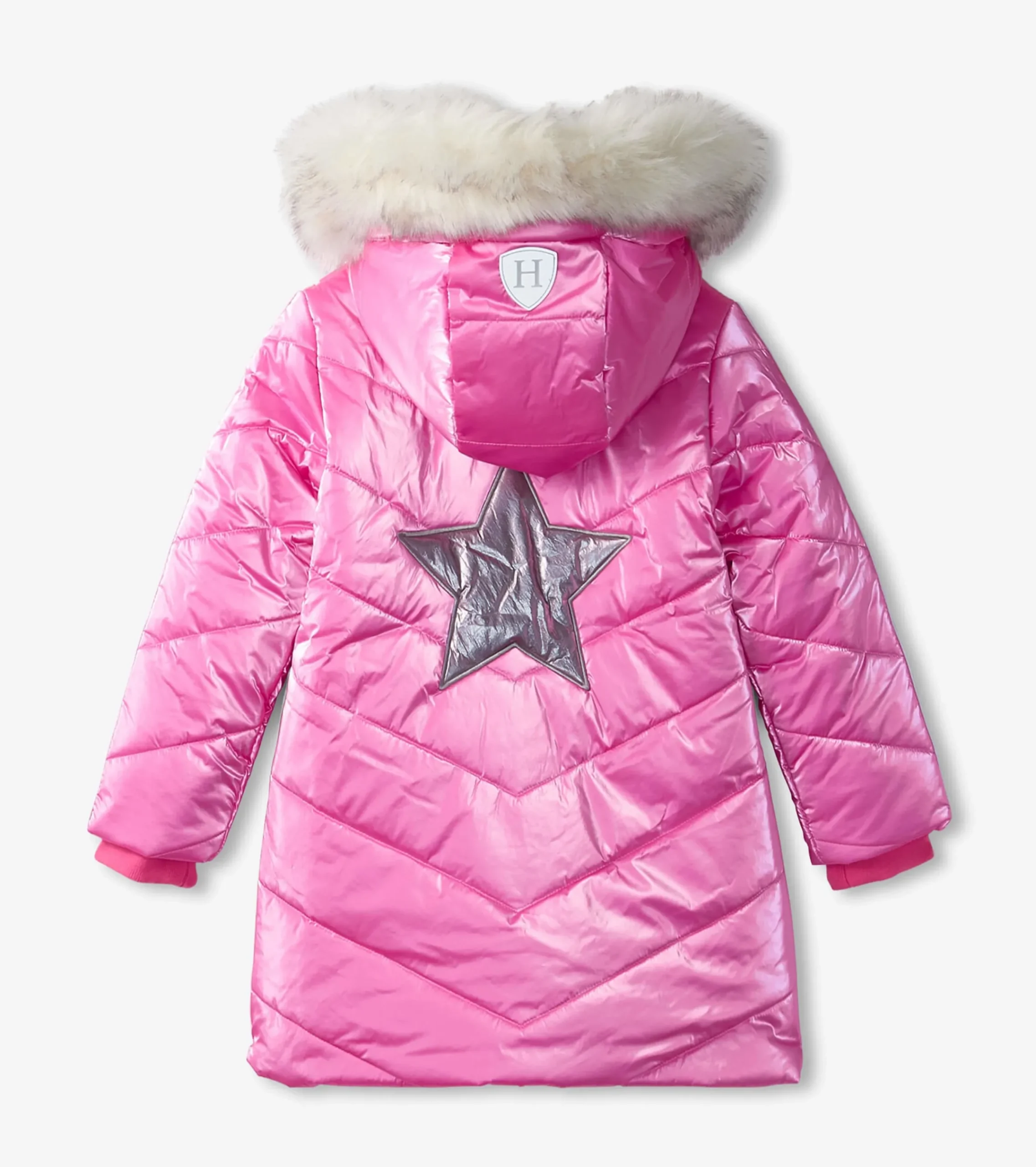 New Hatley Pink Star Kids Puffer Jacket