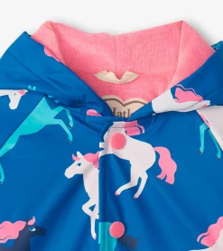 Best Hatley Prancing Horses Colour Changing Terry Lined Baby Rain Jacket