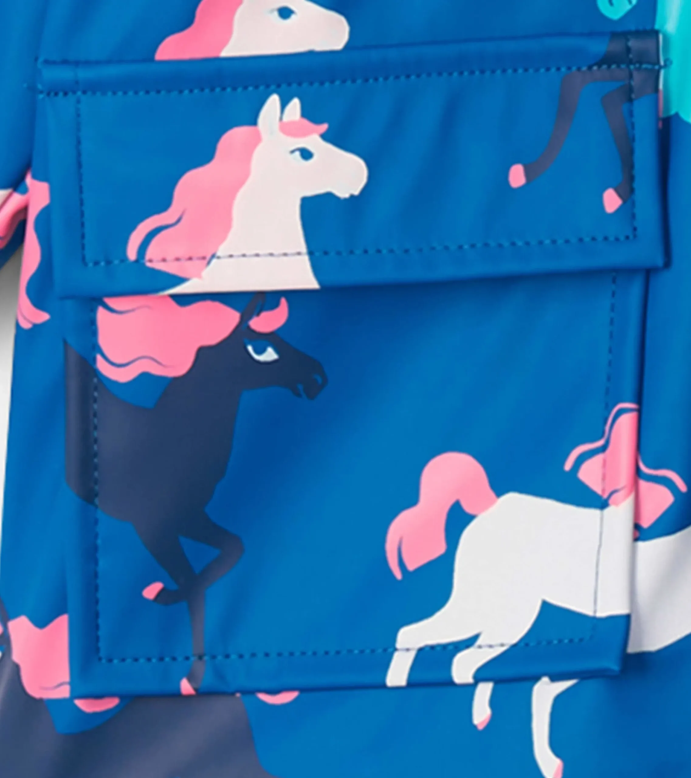 Best Hatley Prancing Horses Colour Changing Terry Lined Baby Rain Jacket
