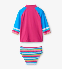 Online Hatley Rainbow Stripe Rashguard Set