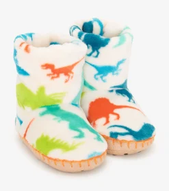 Clearance Hatley Real Dinosaurs Kids Fleece Slippers