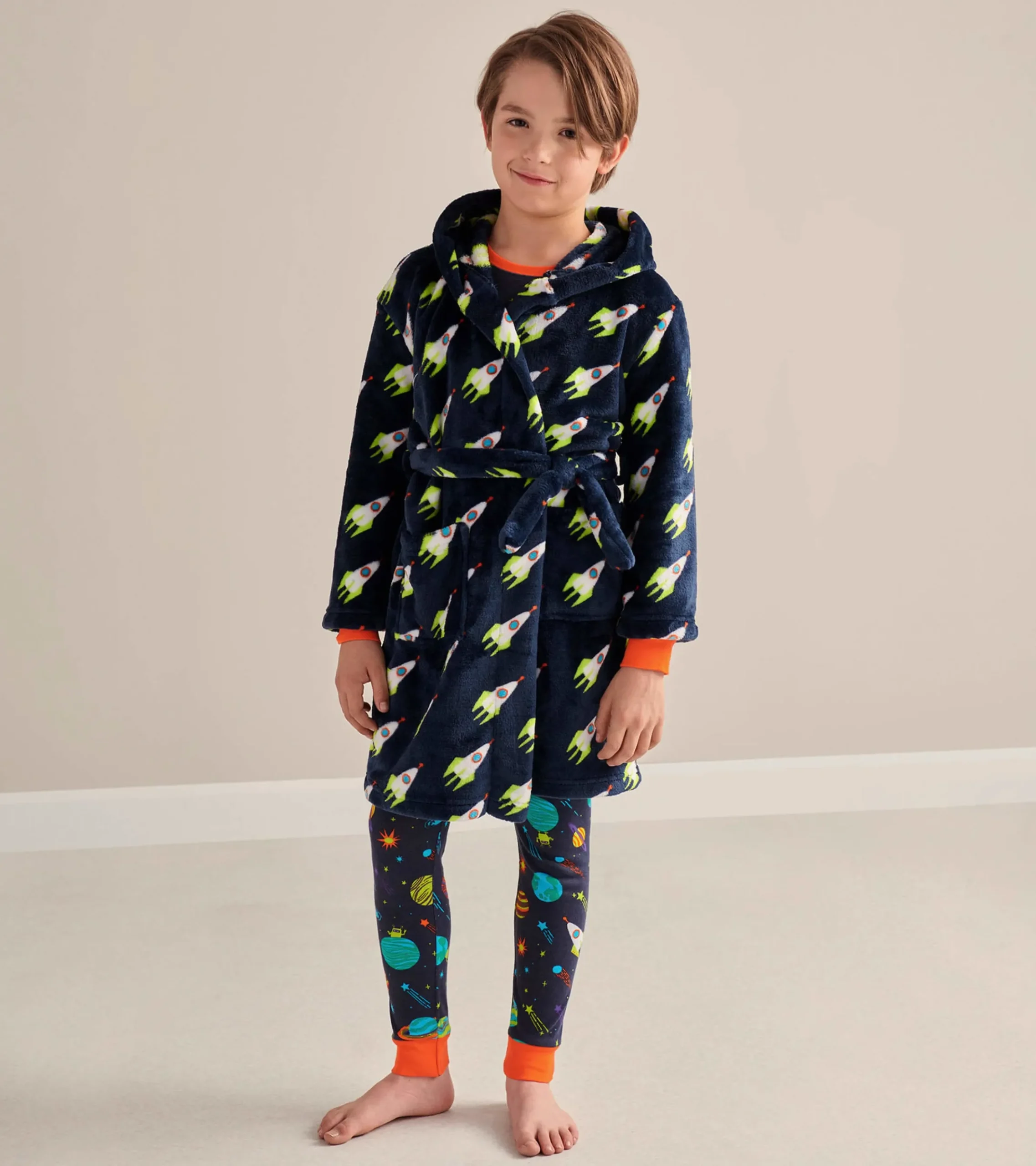 Hatley Rocket Man Kids Fleece Robe