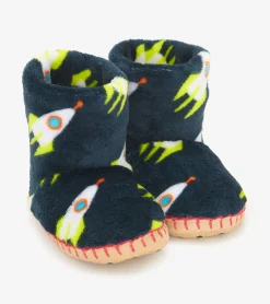 Online Hatley Rocket Man Kids Fleece Slippers