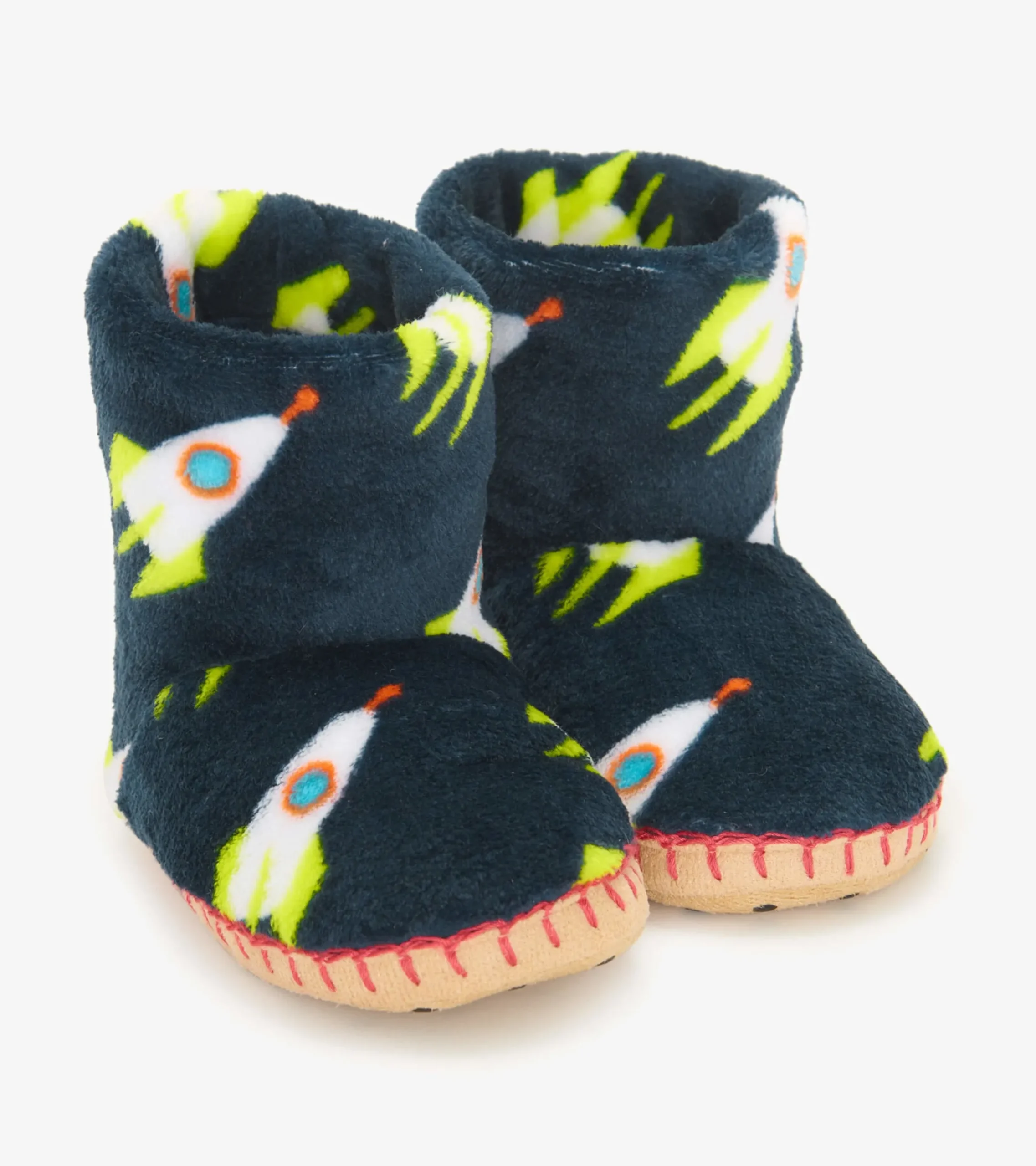 Online Hatley Rocket Man Kids Fleece Slippers