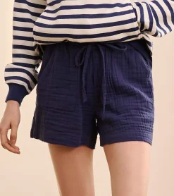Clearance Hatley Santorini Shorts - Navy Gauze