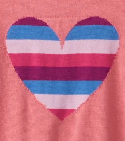 Clearance Hatley Striped Heart Ruffle Sleeve Sweater