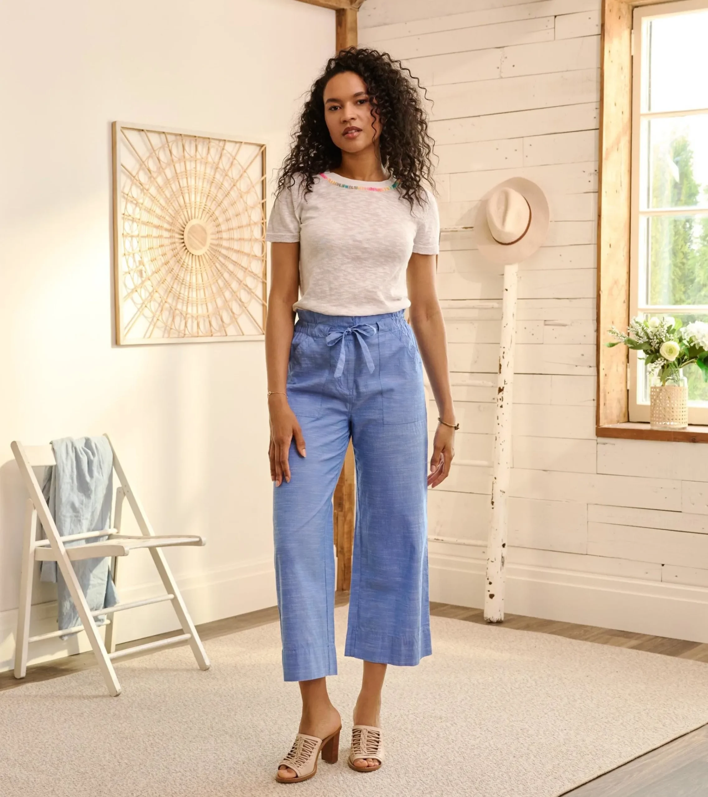 Discount Hatley Tie Front Pants - Chambray